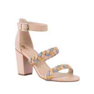New! BC‎ Wanna Be Braided Heels Open Toe in Pastel (Light Pink) - Size 7